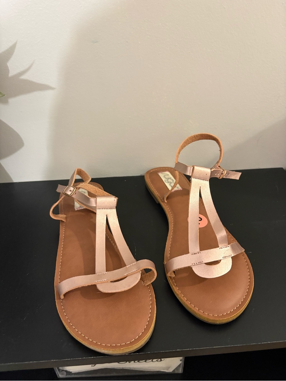 Sugar Women's Metallic Blush T-Strap Sandals